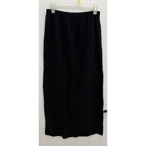 Willow Womens Size Medium Black Skirt Long Shell Button Slit back Elastic waist